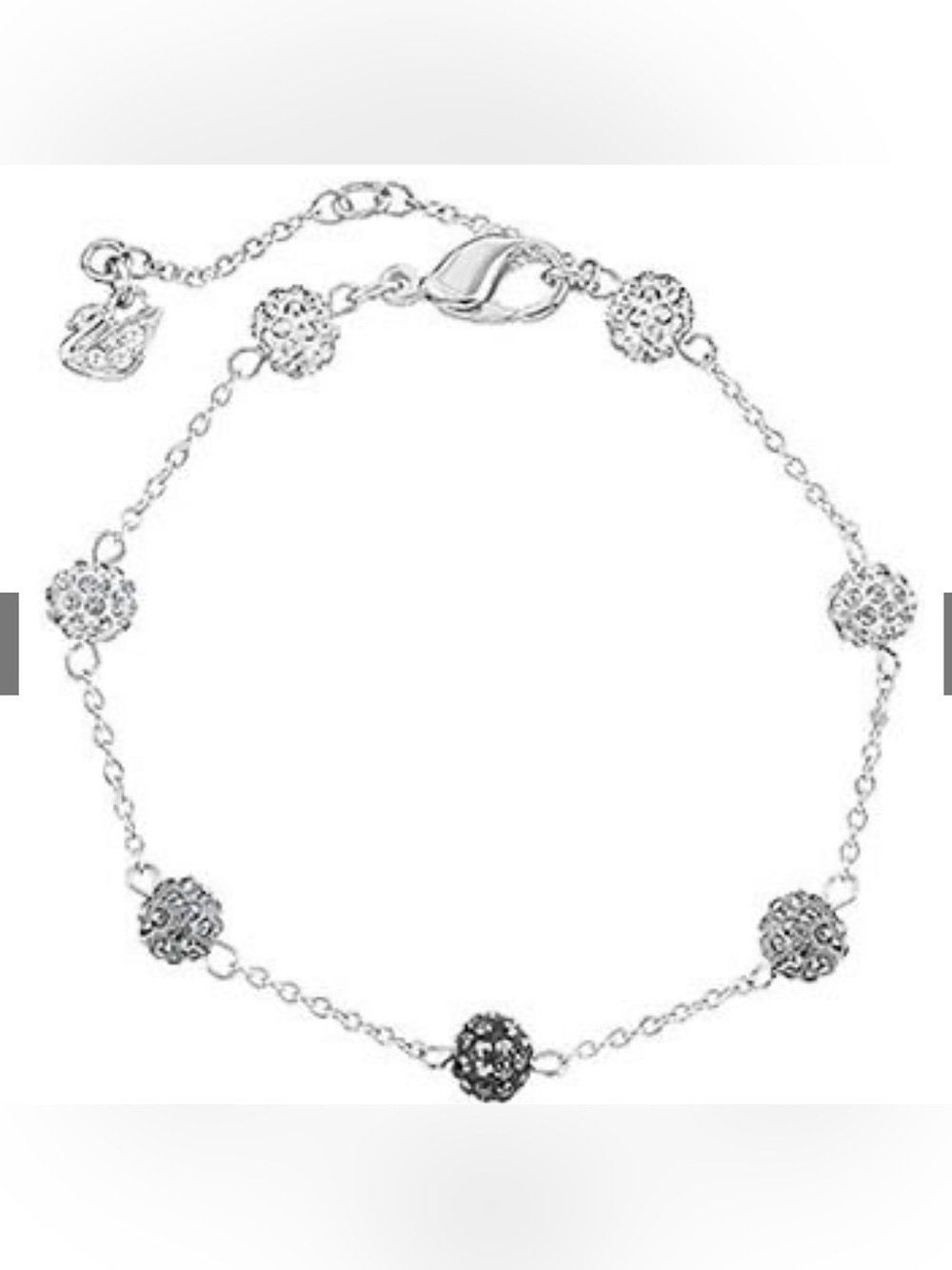 Swarovski Blow Ball Grey Bracelet Sterling Silver Crystal